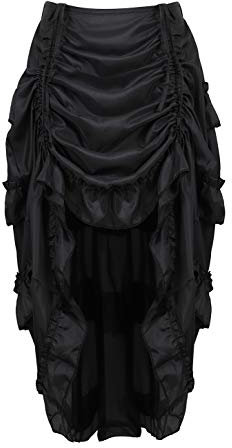 Grebrafan Steampunk Rock Damen Burleske (EUR(32-34) S, Schwarz)