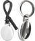 laylion 2 Pack Air Tag Keychain for Apple Airtags Holder, Mirror Polished Stainless Steel Ring Minimalist Slim Thin AirTag Secure Case with Strap Installed at The Gap of Battery Cover