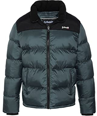 Schott NYC Mixte Utah DOUDOUNE EMPIECEMENT EPAULE SCHOTT, FOREST, XL EU