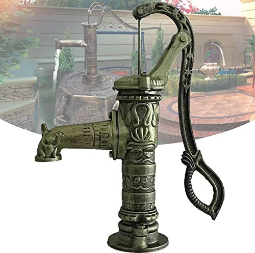 DYK&NX Bomba de Agua Manual Antigua, Bomba de Mano de Hierro Fundido, 40 x 15 x 65 cm Profundidad Máxima de Bomba de 6 m, Bomba Manual Decorativa para Jardín al Aire Libre con Mango (Color : Bronze)