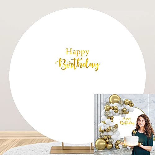 SDOTPMT Durchmesser 1.5m Draussen Party Anzeige Requisiten Runder Hintergrund Abdeckung für Kinder und Erwachsene Feier - Weiß Minimalistisch Fotografie Solide Farbe Kreis