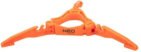 NEO TOOLS Patronenständer Material Kunststoff, Abmessungen 21,5 x 2.1 cm, drei Klapparme, Gewicht 30 g, für zwei Kartuschengrößen 230g und 450g, gewährleistet die Stabilität der Kartusche