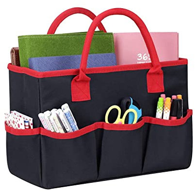 DZOZO Desktop File Folder Tote Storage Organizer Art Craft Storage Bag Foldable Gardening Tool Bag Teacher Office Supplies Tote Bag Art Organizer Craft Tote Bag