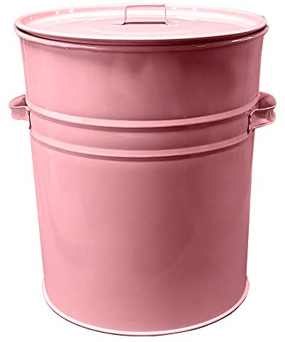 KetoPlastics Classic Nappy Bin Retro Style Baby Pink Steel Bin for Disposal of Nappies Diaper Pail Bin - 30L