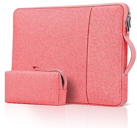 jooeer 11 Pouces Housse Ordinateur Portable Imperméable Pochette pour 11-12 Chromebook Tablette, Antichoc Sleeve de Protection PC avec Poignée Sac à Accessoires pour Femme Homme, Rose