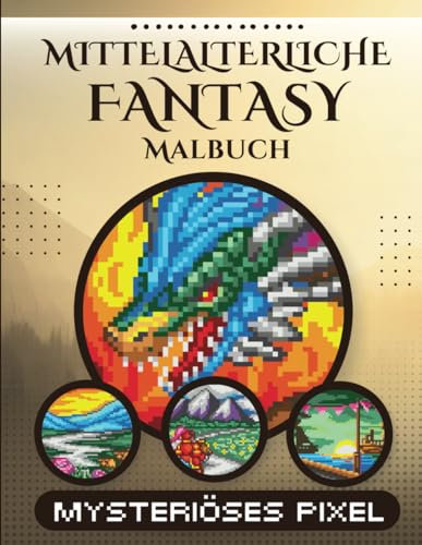 Mittelalterliche Fantasy: Mysteriöses Pixel-Malbuch: Malen nach Zahlen für Jugendliche und Erwachsene: 50 Magische Designs für Angst- und Stressbewältigung