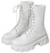 FGUUTYM Botines con cordones para mujer, color negro, piel sintética, con cordones, botines para mujer, zapatos sin cordones, botas altas de media altura, cremallera lateral, botas de equitación