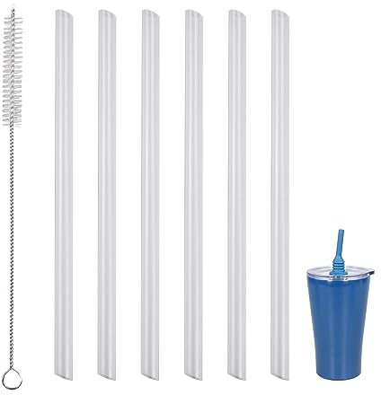 KLOWOAH Replacement Straws Compatible with Zak Designs 20oz Double Wall Tumbler,BPA-Free and Durable,Reusable Straw with Cleaning Brush (Pack of 6)