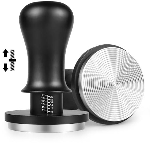 NOTSEK Tamper 51mm, Ripple Base Kaffee Tamper mit 30lbs Anpressdruck, Basis aus 304 Edelstahl Espresso Tamper für Siebträger 51mm