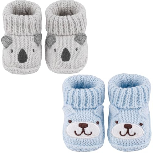 LACOFIA 2 Paare Neugeborene Gestrickt Babyschuhe Weiche Baby Jungen Mädchen Stiefeletten 0-3 Monate