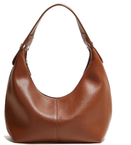 Ann Bully Hobo Handtaschen für Damen, veganes Leder, Schultertaschen für Damen, Clutch, Geldbörse, Y2K, Handtasche, Tragetasche, Braun