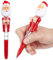 Operitacx 2 Stück Weihnachts-Led-Box-Stift Weihnachtsmann Leuchtende Kugelschreiber Neuartiger Leuchtender Rollstift Stress Angst Und Linderung Spielzeug Für Weihnachten Party