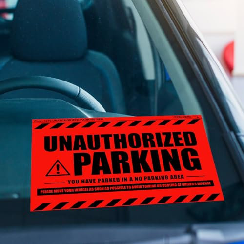 Aufkleber für Parkverstoß, schwer zu entfernende Abschleppwarnung für Autos und LKWs, zweisprachige spanische schwer zu entfernende Abschlepptickets, super klebrig, Parkverbotsaufkleber, 20,3 x 12,7