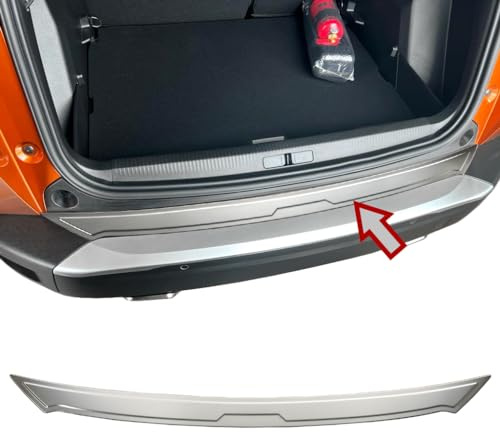 RECAMBO Ladekantenschutz Edelstahl kompatibel für Peugeot 2008 II | ab 2019 - matt gebürstet mit Textur - Styling und Schutz für die Stoßstange