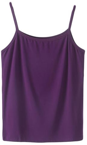 Dressnu Canottiera sottile da donna, tinta unita, Viola, Taglia Unica