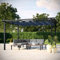 Avril Paris Tonnelle Pergola Aluminium 4x3 m Anthracite - Toile en Polyester Coulissante Rétractable Anthracite - Pergola Jardin Exterieur - Résistante aux UV – Havana