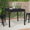 CKioict Partytisch Bistrotisch Outdoor Stehtisch Outdoor Gartentisch Schwarz 82,5x82,5x76 cm Massivholz KieferGeeignet für Pools, Gärten, Rasenflächen