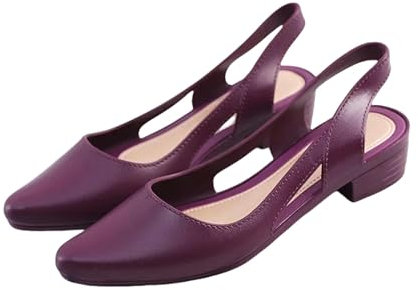 IDETECTOR Sandali Sandali Donne Puntate Di Punta Di Piedi Cotti Alti Tacchi Alti Slingback Scartine Di Spiaggia A Prova Di Skid Per Donne-Viola-38