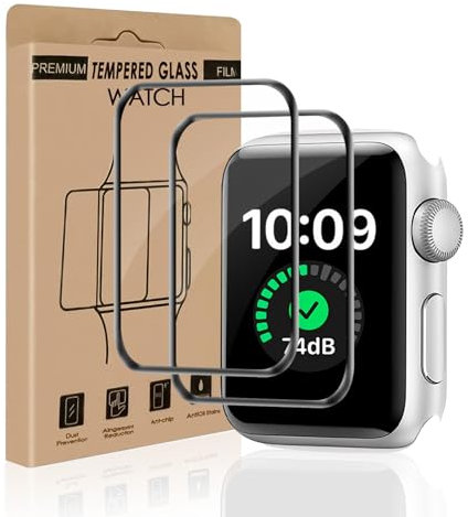 REROXE 2 Stück Schutzfolie für Panzerglas für Apple Watch Series 4/5/6/SE (40mm), 9H Härte Bläschenfrei Anti-Öl Displayschutzfolie für Apple Watch SE 40mm, HD Splitterfrei iWatch 6 40mm Schutzglas