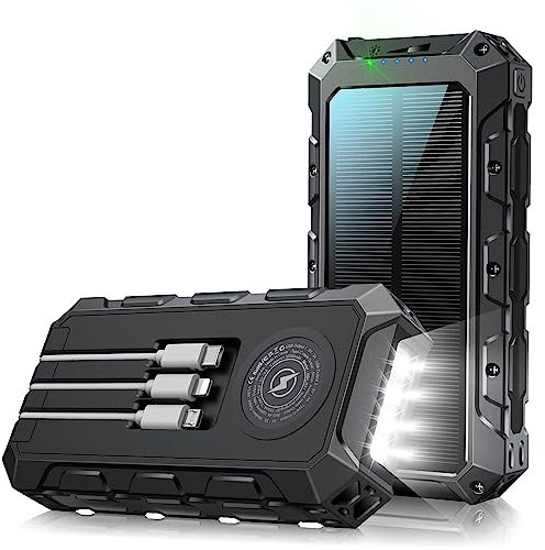 Batterie Externe 26800mAh, Solor Power Bank, Chargeur Portable avec 7 Sorties/2 entrées, Charge Rapide PD20W, Indicateur LED, Lampe de Poche, Batterie de Haute capacité
