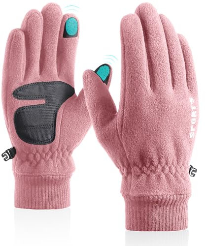 JTSONN Handschuhe Damen Winter Touchscreen Winterhandschuhe Damen Thermo Fahrradhandschuhe Warme Laufhandschuhe rutschfest Schüttelvlies Handschuhe Skihandschuhe Radsporthandschuhe (Rosa)