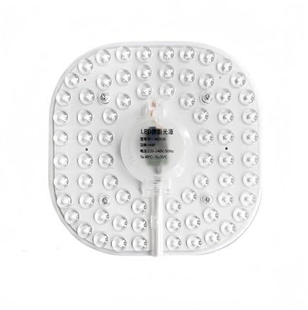 ShiZiChen Módulo de luz LED 220V 12W 18W 24W 36W luz Blanca 6500K Luz de Techo LED Mecha Disco de luz magnético Módulo de Fuente de luz de Repuesto Luz SMD(Square,36W 180MM)