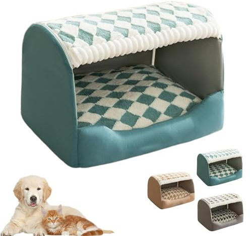 RIXANT Gemütliche Hundehütte, Indoor-Hundehütte for große Hunde, Indoor-Hundehütte mit abnehmbarem Kissen, geeignet for kleine, mittelgroße und große Hunde(Blue,XXL)