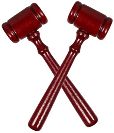 Abaodam Mini-Hammer-Set Aus Holz Richterhammer Feinschliff Für Auktions-Rollenspiele