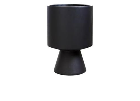 yixinzi-2024 Macetas para Flores Macetero de Cemento con Suelo Negro, Creativo, Alto, Grande, for Interior Maceta(Negro)