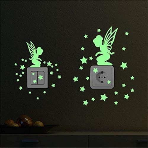 Glow in dunklen Aufklebern | Fensterbilder mit leuchtenden Blumen – fluoreszierender Aufkleber, abnehmbar, für Schlafzimmer, Mädchen, Schlafzimmer, Klassenzimmer, Wanddekoration