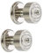 Infinity Decor Pair of Reeded Design Polished Nickel Mortice Door Pull Handles Knobs 55mm - for Interior and Exterior Doors