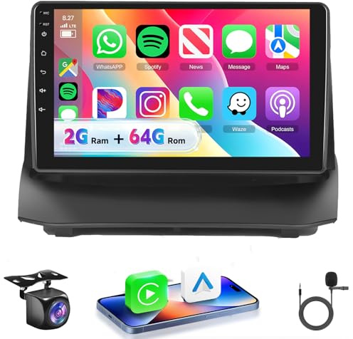 VECHTEL Autoradio 2G+64G Android 15 per Ford Fiesta 2009-2014, 9 HD 2.5D Schermo Tactile Stereo Auto co Carplay Android Auto senza Fili GPS Wi-Fi USB Bluetooth Radio FM RDS Retrocamera