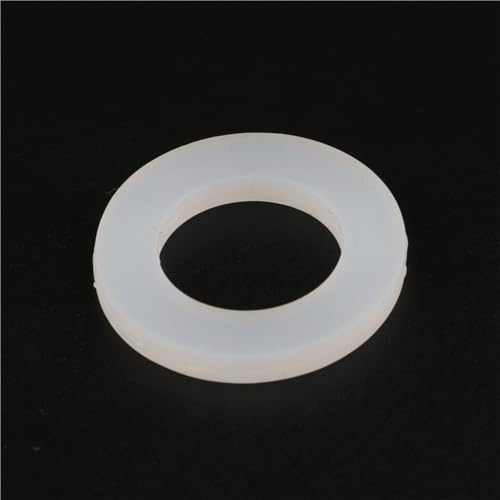 O-Ring-Dichtungen, Gummidichtungen, 20 Stück Silikon-Flachdichtungen, 1/4 Zoll, 3/8 Zoll, 1/2 Zoll, 3/4 Zoll, 1 Zoll x 3 mm Ring-Wasserhahn-Unterlegscheibe, O-Ring-Dichtungsscheibe(White,3/4 inch)