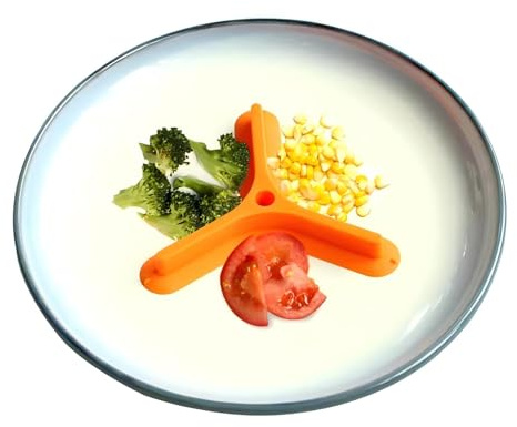 HOMOMSAE 3 IN 1 Silicone Plate Dividers(5.9 Inch) BPA-Free Food Grade, Microwave & Dishwasher Safe - Flexible Partition for Kids Lunch Box, Picky Eaters, Travel (Orange)