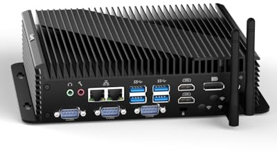 Baieyu Mini PC Industrial, Core i5-1235U (10C/12T, hasta 4.4 GHz), 16 GB DDR5 RAM 512 GB NVMe SSD, Doble LAN 2.5G, WiFi 5, USB 3.0, BT 4.2, DP+Doble HD 4K Triple Pantalla, Mini PC Windows 11 Pro