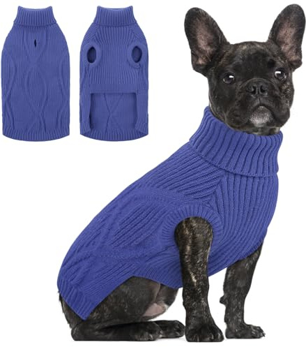 Queenmore Katzenpullover & Hundepullover Warm & Weicher Stehkragen | Chihuahua Hundepullover Kleine Hunde, Hundepulli für Yorkshire Terrier, Zwergpudel, Perfekt für Herbst- Und Wintertage