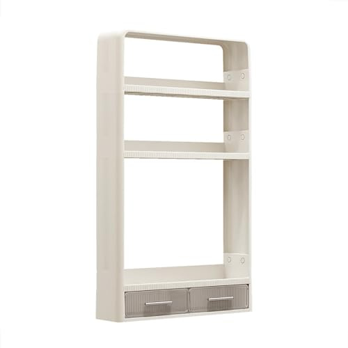 WJKBZQ Wandregal, Regal mit Offenem Stauraum, 4-stöckiger Make-up-Organizer, für Küche, Badezimmer, Toilette, Abstellraum