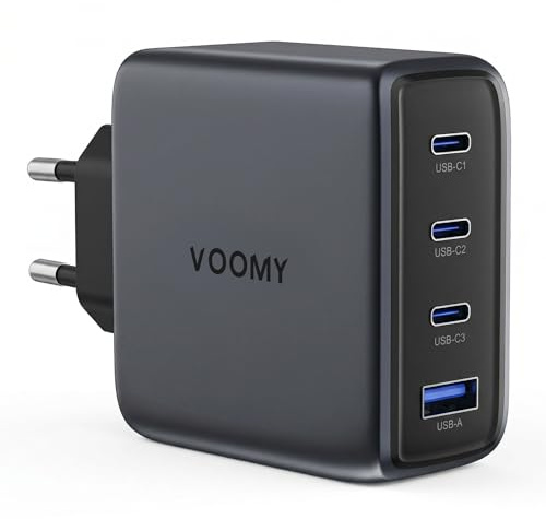 Voomy Adaptateur de Charge USB C 140W 4 en 1, Chargeur Rapide GaN pour Ordinateur Portable, Tablette et Smartphone (140, Watts)