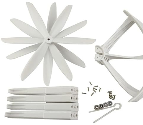 QWCOZSY Drohnen-Propeller-Set, passend für MJX B3 Bugs Dreiblattpropeller für Drohnen, inklusive Landegestell und Propellerrahmen(White)