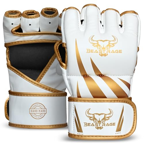BEAST RAGE MMA-handskar herr för grapplinghandskar MMA Muay Thai kickboxning handskar med handledsstöd, stötdämpande stoppning för kvinnor kamp, BJJ barn