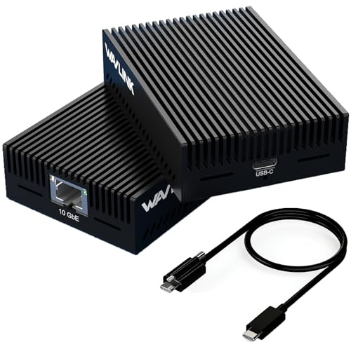 WAVLINK USB4 auf 10 Gbit/s Ethernet-Adapter, unterstützt Thunderbolt 3/4/5 | USB-C auf 10G Ethernet-Netzwerkadapter mit AQC113-Chip für Mac, Windows und Linux (Treiber erforderlich unter Windows und