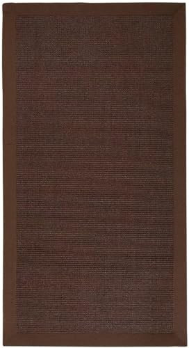 casa pura® Amazonas Sisal-Teppich mit Baumwollbordüre, rutschfeste Latexunterseite, Dunkelbraun, 160 x 230 cm, mehrere Farben und Größen erhältlich