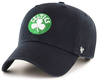 '47 Boston Celtics Brand Clean Up Adjustable Strap Back Hat NBA Basketball Straight Brim Baseball Cap