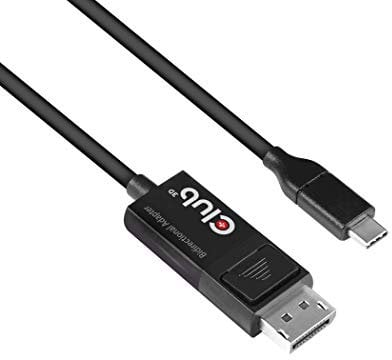 Club 3D USB Adapterkabel 1, 8m Typ-C zu Displayport 8K60Hz HDR Schwarz CAC-1557