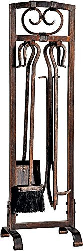 Rocky Mountain Goods Kaminbesteck – Bürste, Schaufel, Zange, Ständer – robuste Stahlkonstruktion Antique Bronze