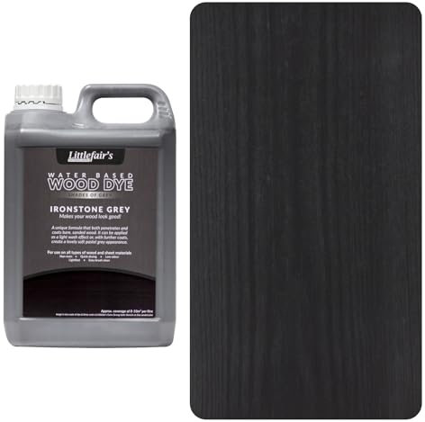 Littlefair's ungiftige Holzlasur auf Wasserbasis - Pastellbereich (20ltr, Ironstone Grey) Farbstoff für Holz im Innenbereich, einschließlich Türen und Sockelleisten