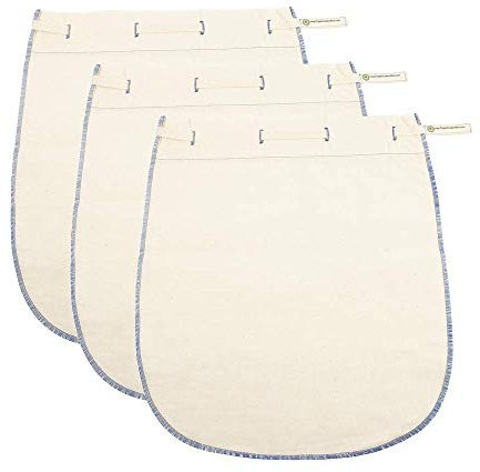 Reusable Nut Milk Bags for Straining - Unbleached Cotton Almond Milk Bags - BPA-Free Oat Milk Strainer Bags - Washable Juice Filtration Bags (Set of 3 X-Large - 14x12)