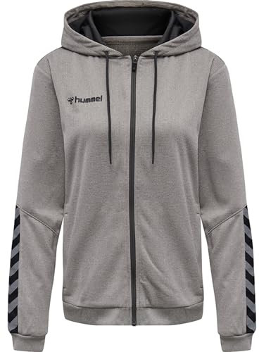 hummel Damen Hoodie Hmlauthentic Poly Zip Hoodie Woman, Grey Melange, S, 204939-2006-S