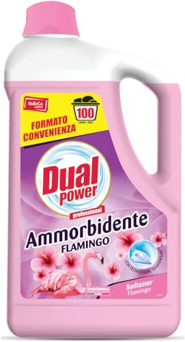 Dual Power Ammorbidente Flamingo 100 Lavaggi - Grande Formato, 5000ml