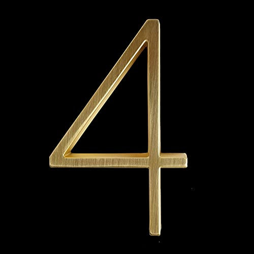 YZDKJ 125mm Golden Floating Modern House Number Satin Brass Door Home Address Numbers For House Digital Outdoor Sign Plates 5 In. #0-9 (Color : 4, Size : 125mm)
